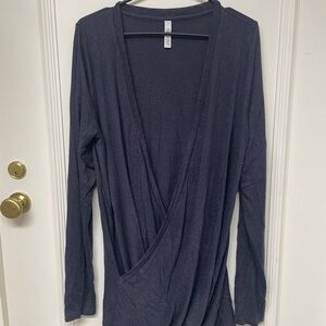 Latched Mama Long Sleeve Wrap Sweater 
Large, Charcoal